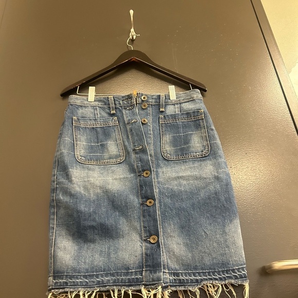 rag & bone size 28 front “open buttons” Blue Denim Skirt EUC - Picture 9 of 14